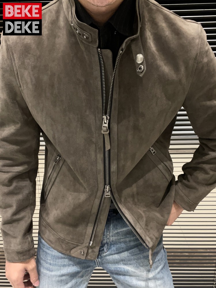 Leather Work For Kids - Jaqueta Masculina Nova de Couro Camurça