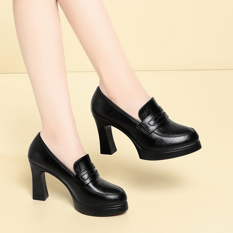 Leather Work Dress - 6cm 9cm confortável elegante sapatos femininos