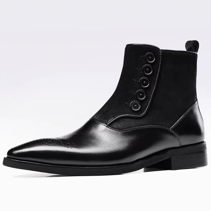 Leather Work Dress - Botas Chelsea Masculinas de Couro de