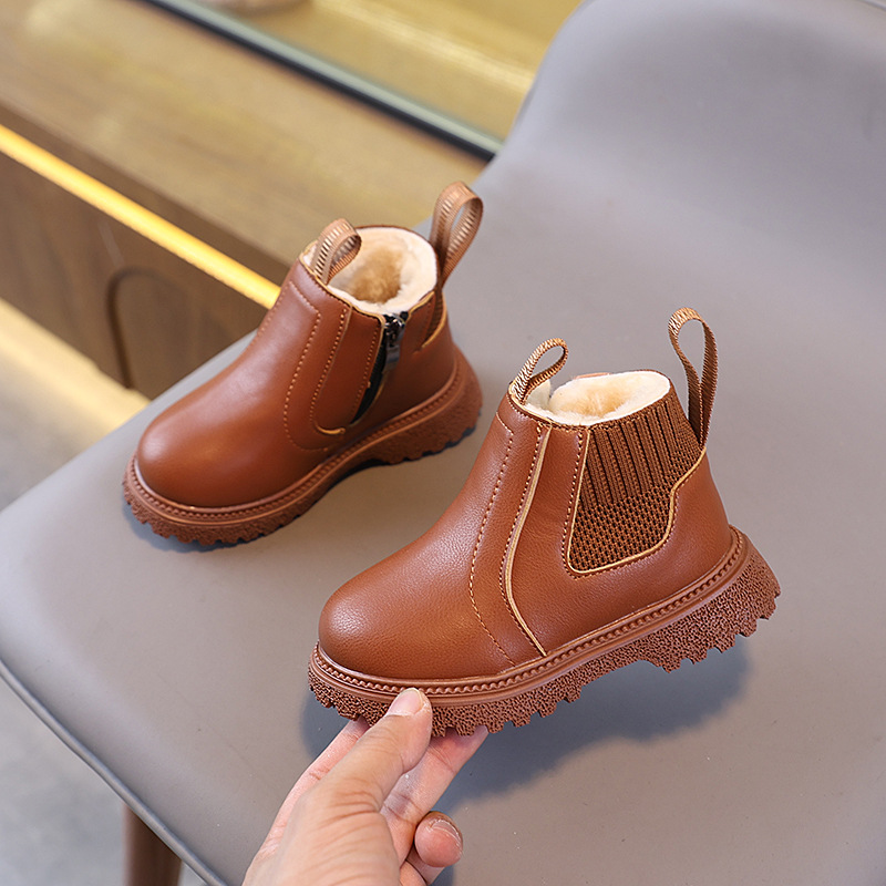 Leather Work For Kids - Botas Curtas Infantis Forradas de Lã