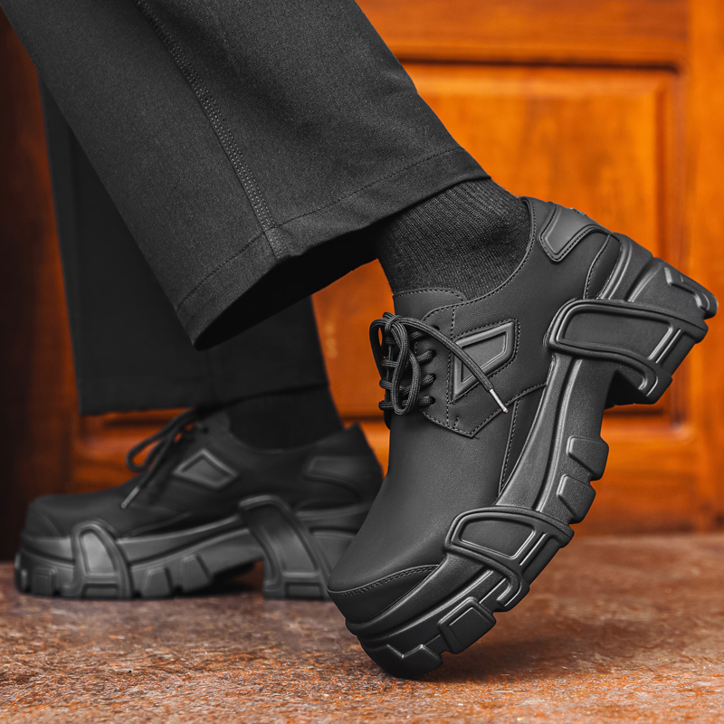 Leather Work Dress - Sapatos de couro plataforma masculinos, sapatos