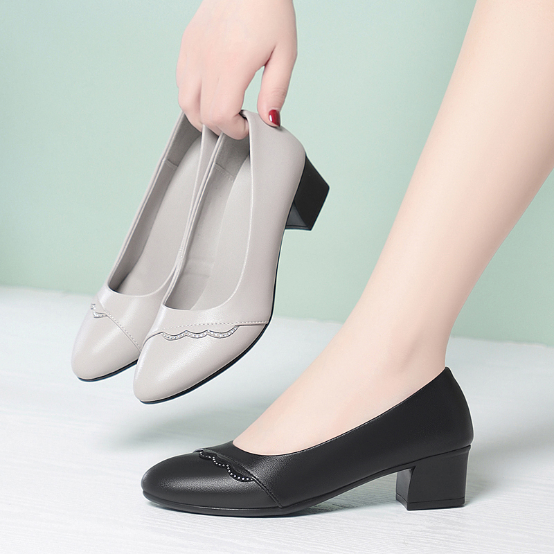 Leather Work Dress - AIYUQI Sapatos femininos de couro genuíno,