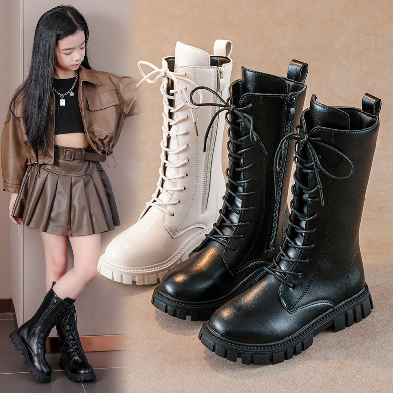 Leather Work For Kids - Botas de Couro PU Estilo Britânico