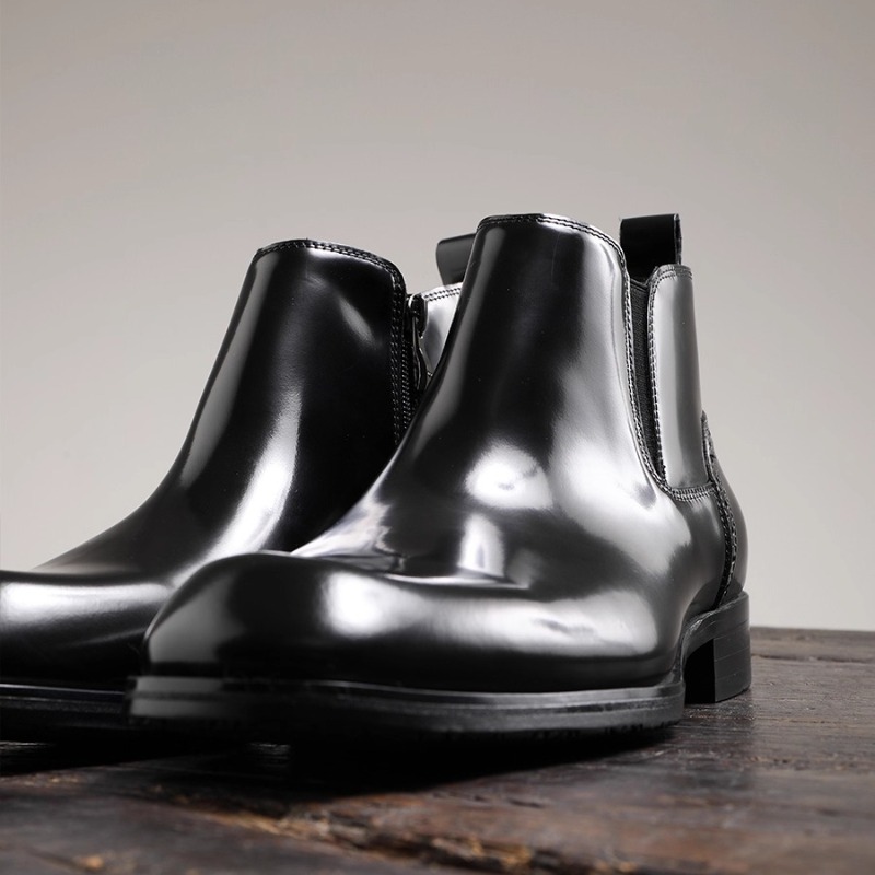 Leather Work Dress - Botas Chelsea Masculinas Britânicas de Couro
